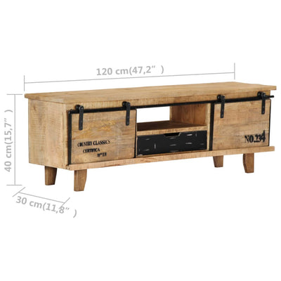 vidaXL TV Cabinet 120x30x40 cm Solid Mango Wood