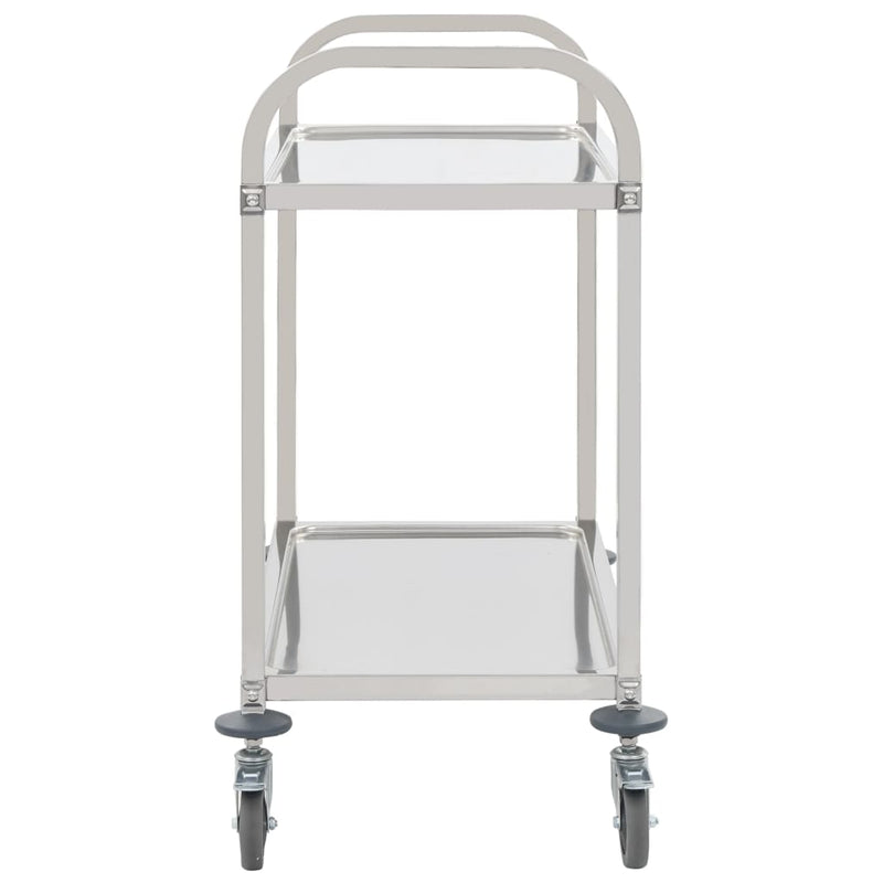 vidaXL 2-Tier Kitchen Trolley 96.5x55x90 cm Stainless Steel