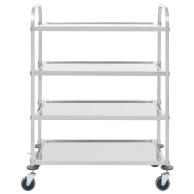 vidaXL 4-Tier Kitchen Trolley 107x55x125 cm Stainless Steel