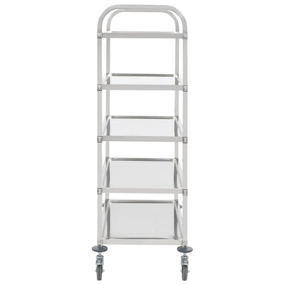 vidaXL 5-Tier Kitchen Trolley 107x55x147 cm Stainless Steel