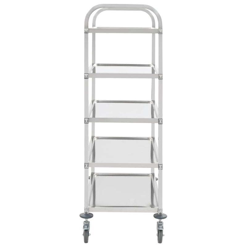 vidaXL 5-Tier Kitchen Trolley 107x55x147 cm Stainless Steel