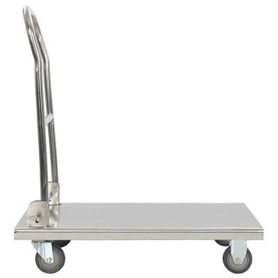 vidaXL Platform Wagon Silver 82x53x86 cm Stainless Steel