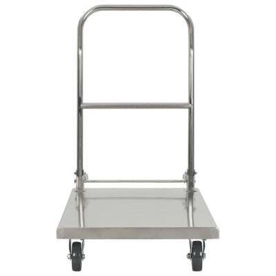 vidaXL Platform Wagon Silver 82x53x86 cm Stainless Steel