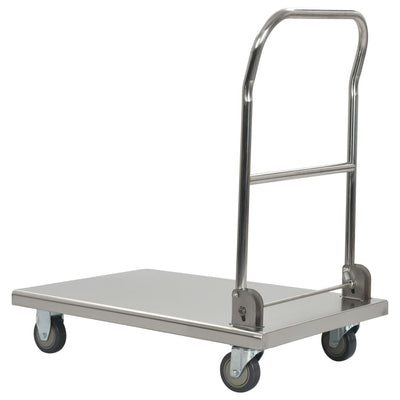 vidaXL Platform Wagon Silver 82x53x86 cm Stainless Steel