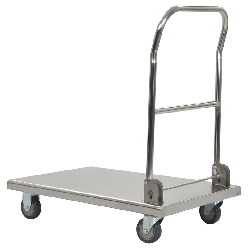 vidaXL Platform Wagon Silver 82x53x86 cm Stainless Steel
