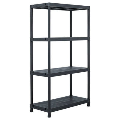 vidaXL Storage Shelf Racks 5 pcs Black 60x30x138 cm Plastic