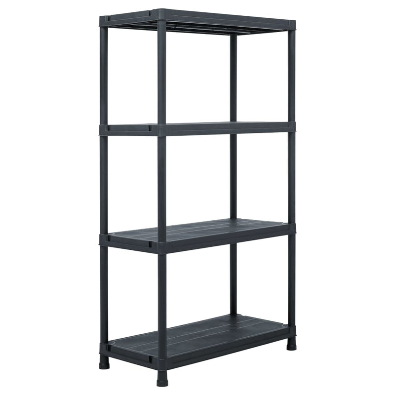 vidaXL Storage Shelf Racks 5 pcs Black 60x30x138 cm Plastic