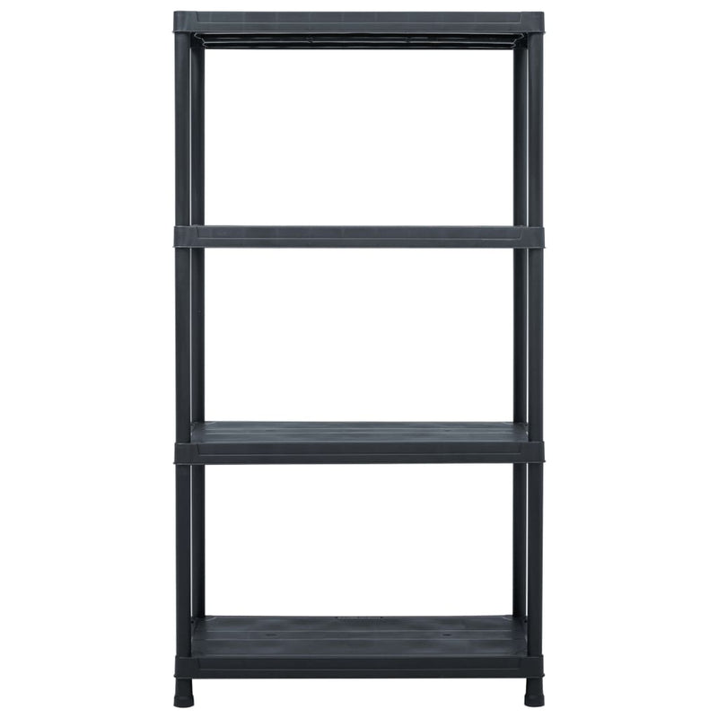 vidaXL Storage Shelf Racks 5 pcs Black 60x30x138 cm Plastic