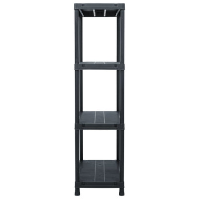 vidaXL Storage Shelf Racks 5 pcs Black 60x30x138 cm Plastic