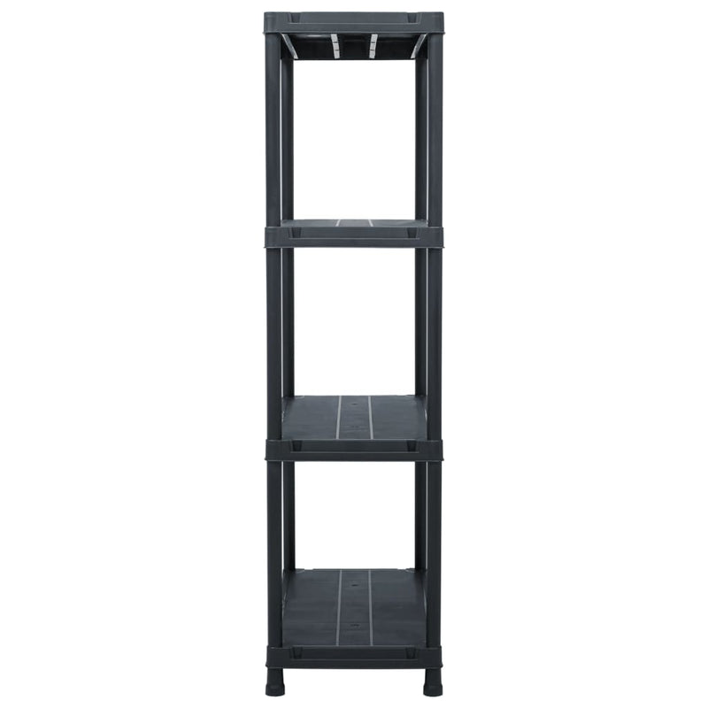 vidaXL Storage Shelf Racks 5 pcs Black 60x30x138 cm Plastic