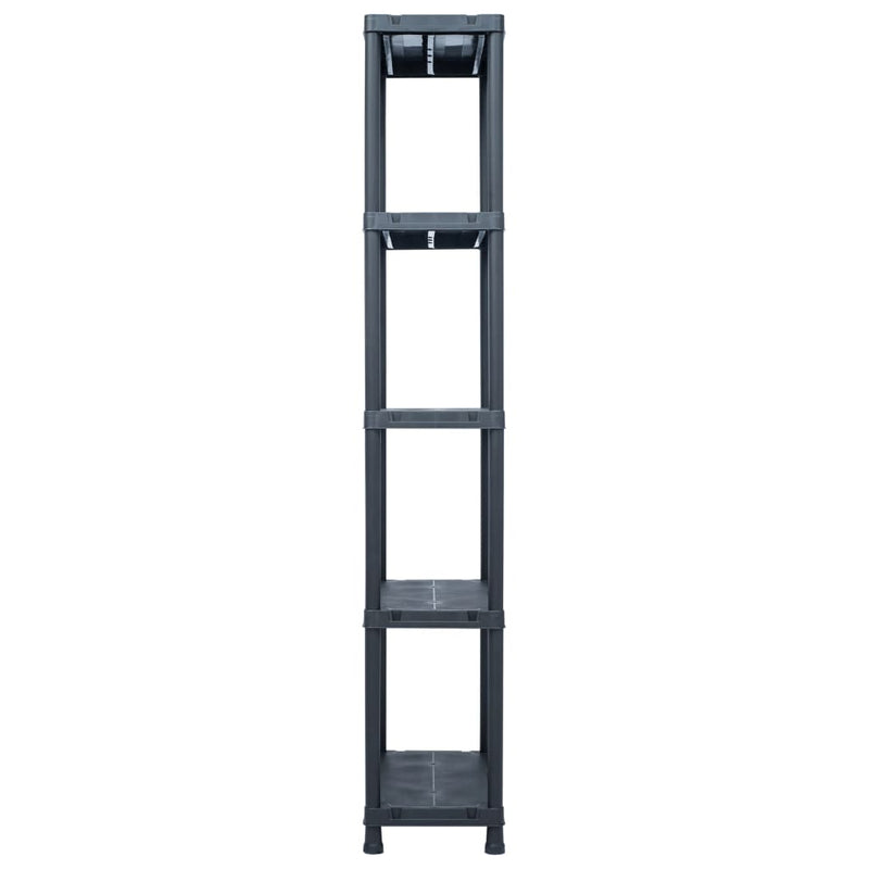 vidaXL Storage Shelf Racks 5 pcs Black 60x30x138 cm Plastic
