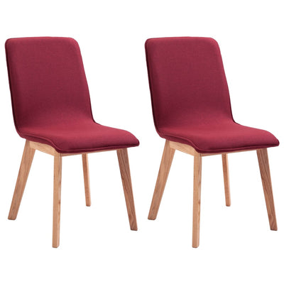vidaXL Dining Chairs 2 pcs Red Fabric