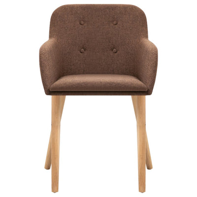 vidaXL Dining Chairs 2 pcs Wine Red Fabric and Solid Oak Wood