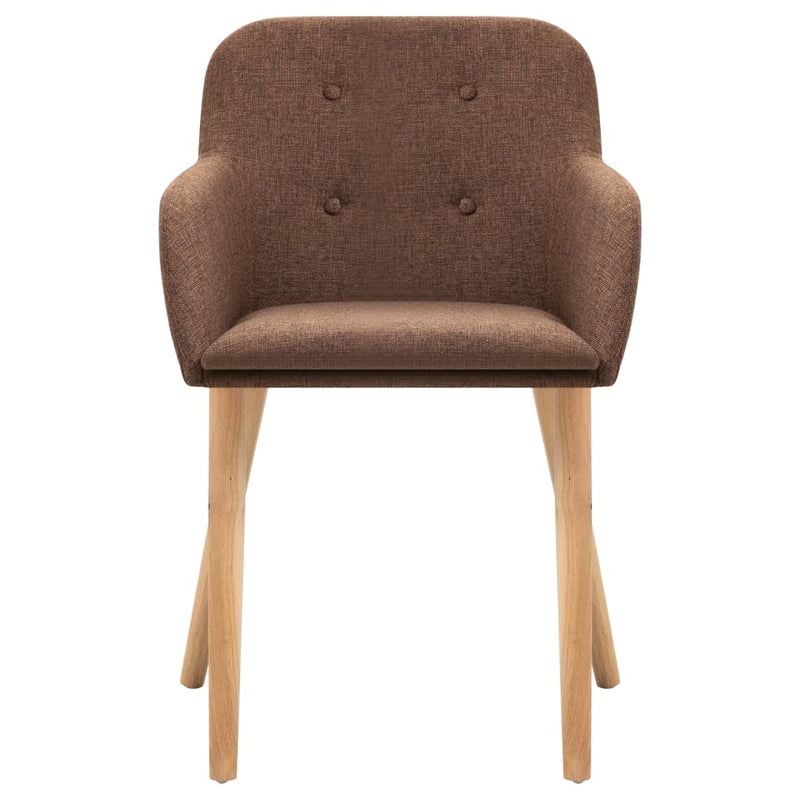 vidaXL Dining Chairs 2 pcs Wine Red Fabric and Solid Oak Wood