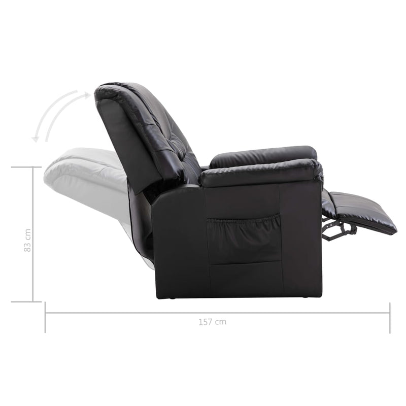 vidaXL Reclining Chair Grey Faux Suede Leather