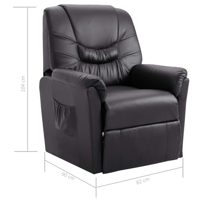 vidaXL Reclining Chair Grey Faux Suede Leather