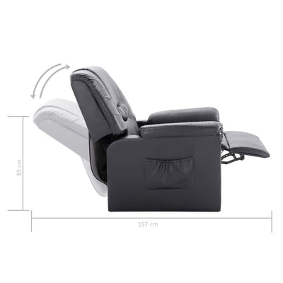 vidaXL Reclining Chair Grey Faux Suede Leather