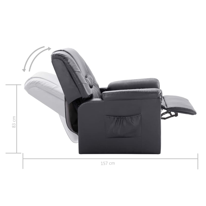 vidaXL Reclining Chair Grey Faux Suede Leather