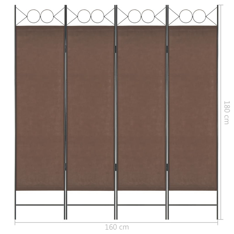 vidaXL 4-Panel Room Divider Anthracite 160x180 cm