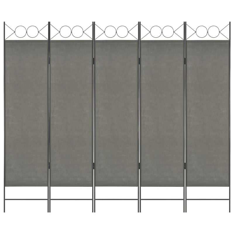 vidaXL 5-Panel Room Divider Anthracite 200x180 cm