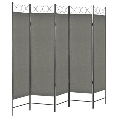 vidaXL 5-Panel Room Divider Anthracite 200x180 cm