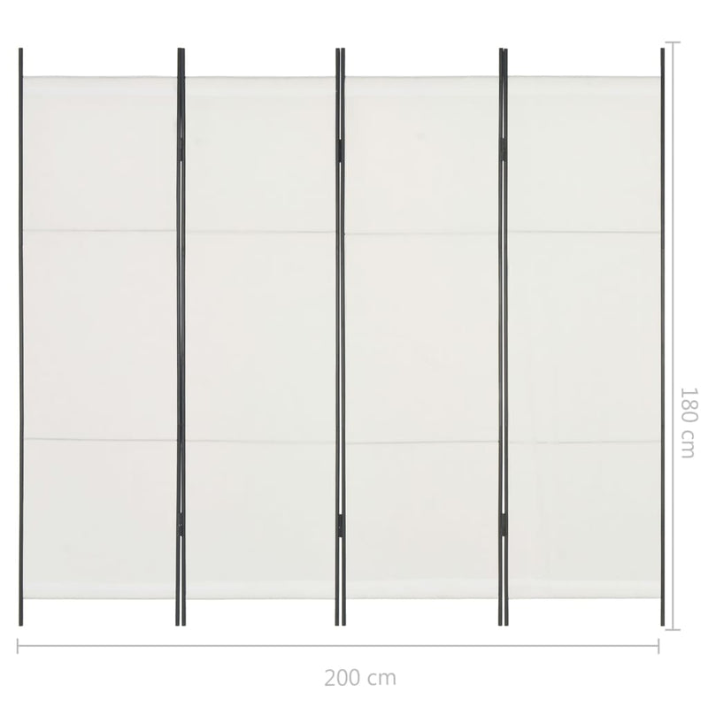 vidaXL 4-Panel Room Divider Brown 200x180 cm