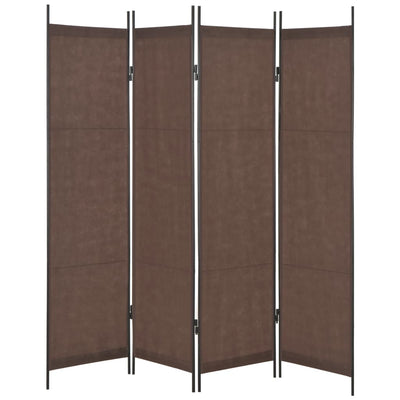 vidaXL 4-Panel Room Divider Brown 200x180 cm