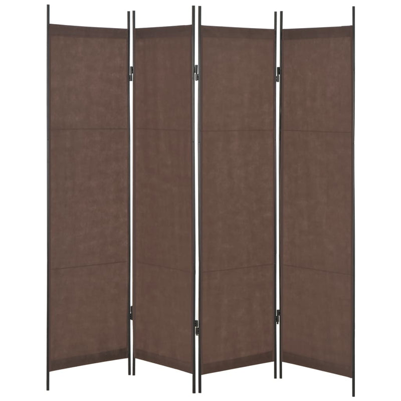 vidaXL 4-Panel Room Divider Brown 200x180 cm