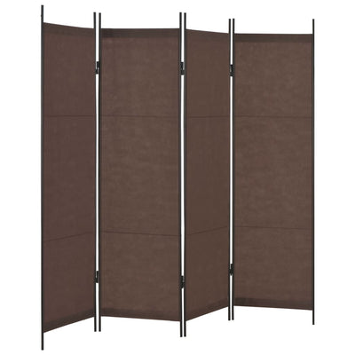 vidaXL 4-Panel Room Divider Brown 200x180 cm