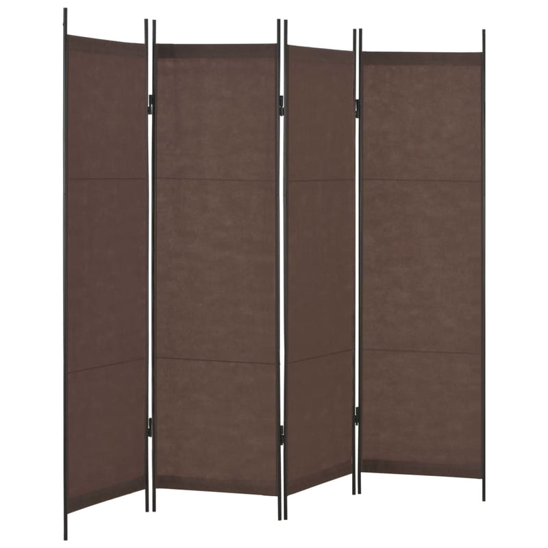 vidaXL 4-Panel Room Divider Brown 200x180 cm