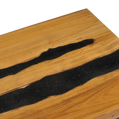 vidaXL Coffee Table 100x50x40 cm Solid Teak Wood and Lava Stone
