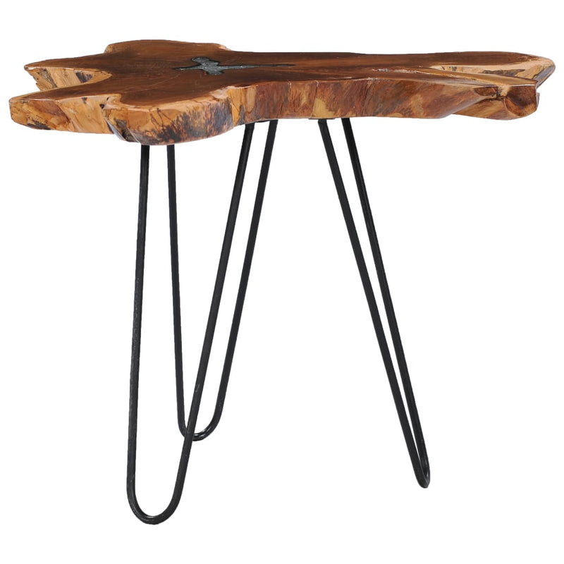 vidaXL Coffee Table 70x45 cm Solid Teak Wood and Polyresin