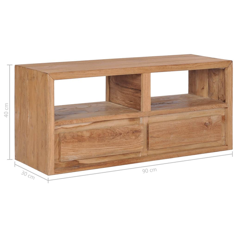 vidaXL TV Cabinet 90x30x40 cm Solid Teak Wood