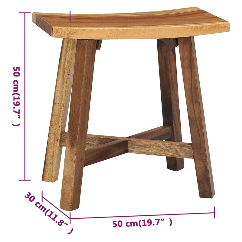 vidaXL Bathroom Stool Solid Suar Wood