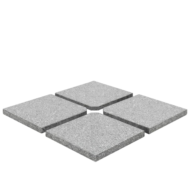 vidaXL Umbrella Weight Plates 4 pcs Grey Granite Square 100 kg