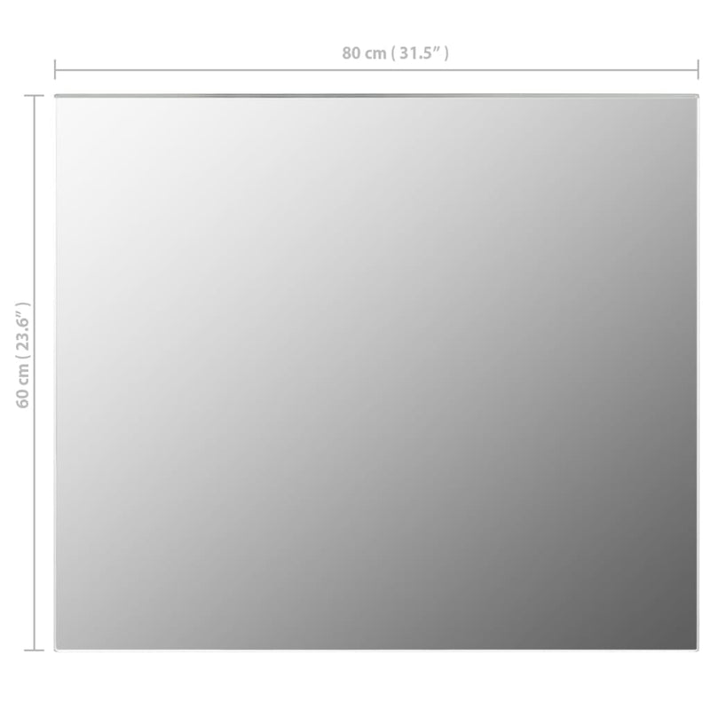 vidaXL Frameless Mirror 80x60 cm Glass