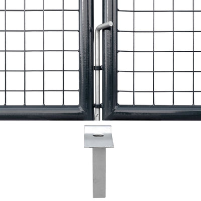 vidaXL Mesh Garden Gate Galvanised Steel 289x100 cm Grey