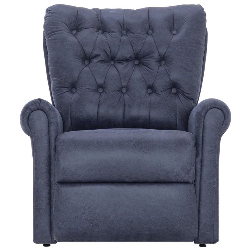 vidaXL Reclining Chair Grey Faux Suede Leather