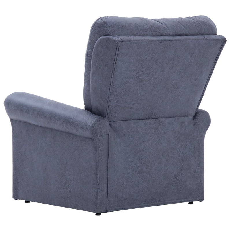 vidaXL Reclining Chair Grey Faux Suede Leather