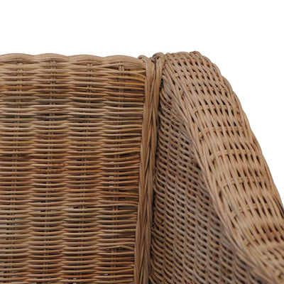 vidaXL Armchair with Cushions Natural Rattan