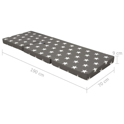 vidaXL Trifold Foam Mattress 190 x 70 x 9 cm Black