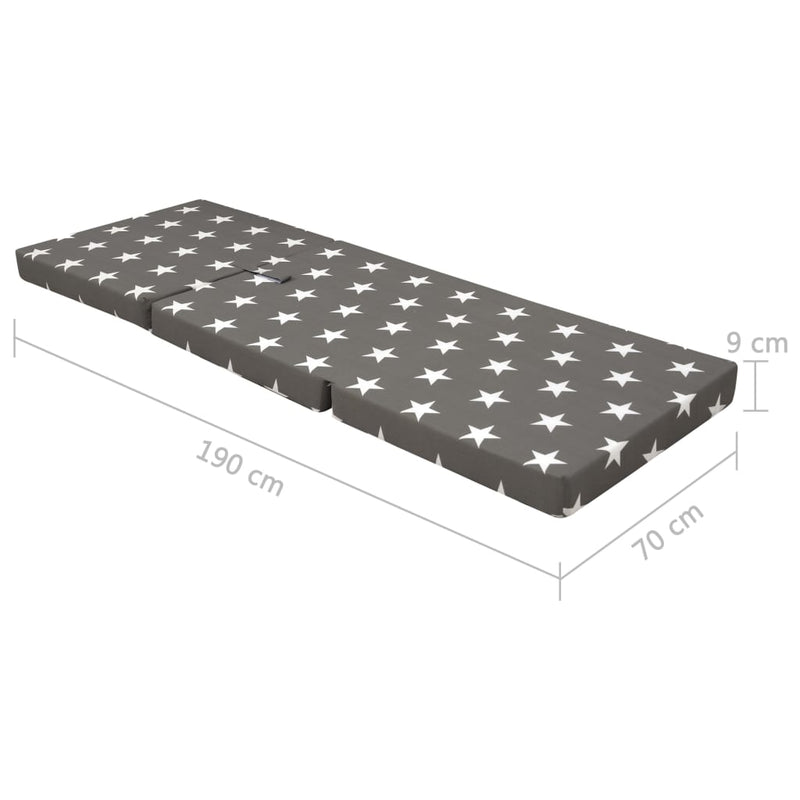 vidaXL Trifold Foam Mattress 190 x 70 x 9 cm Black
