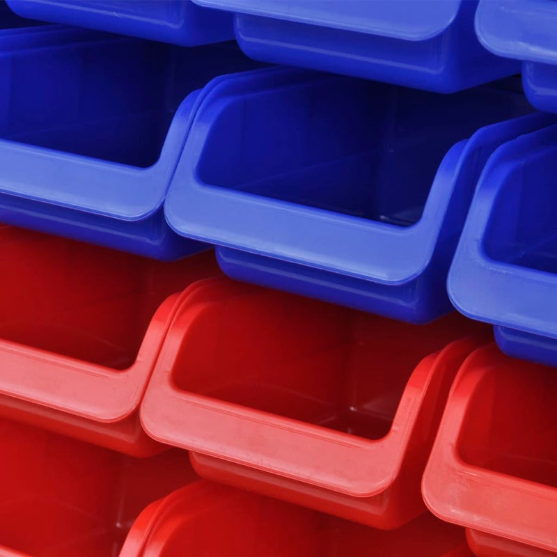 vidaXL 2 pcs Blue & Red Wall Mounted Garage Tool Organiser
