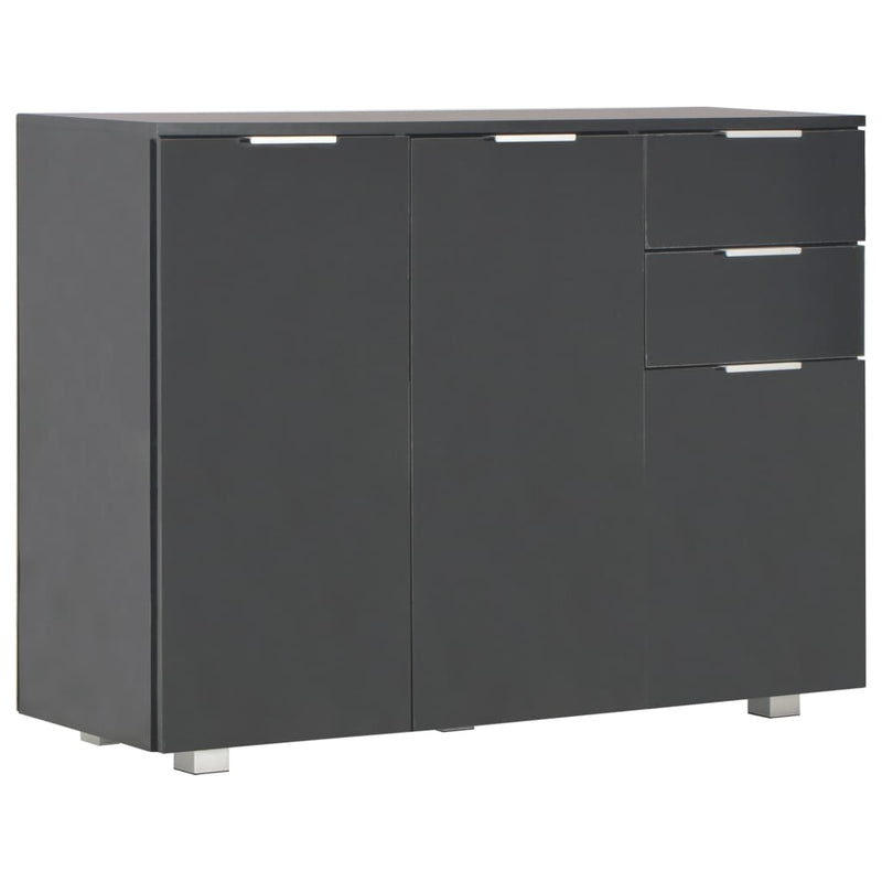 vidaXL Sideboard High Gloss Black 107x35x80.5 cm