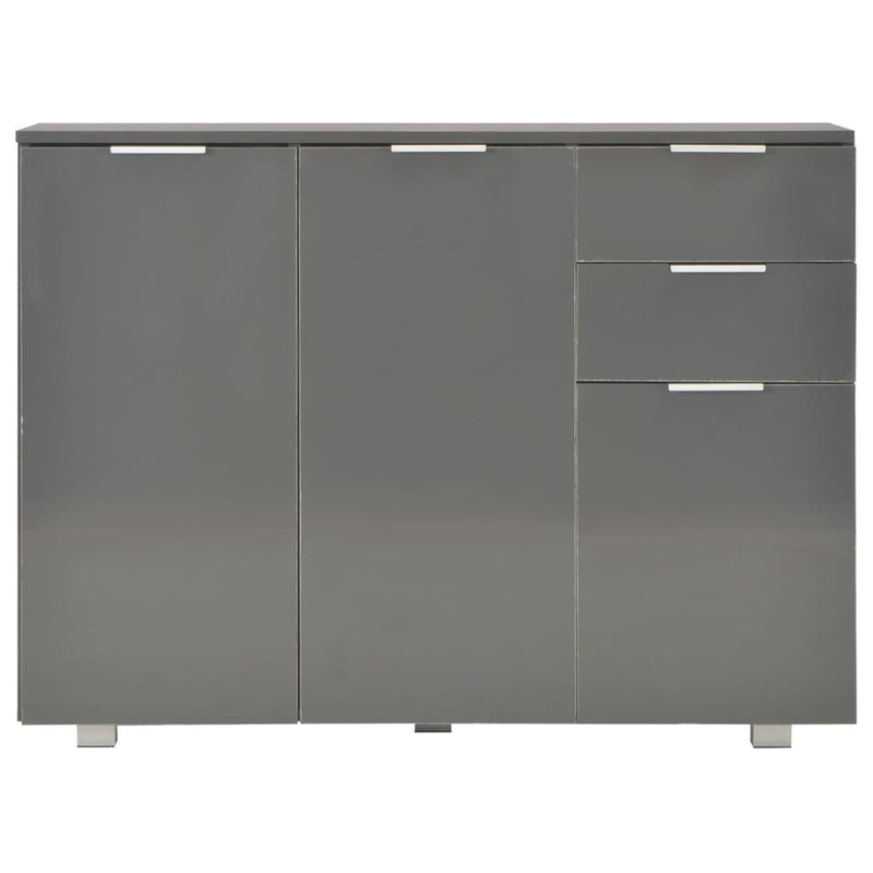 vidaXL Sideboard High Gloss Black 107x35x80.5 cm