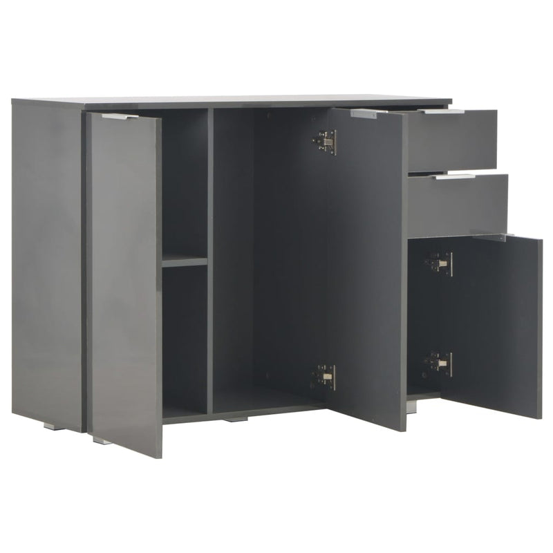 vidaXL Sideboard High Gloss Black 107x35x80.5 cm