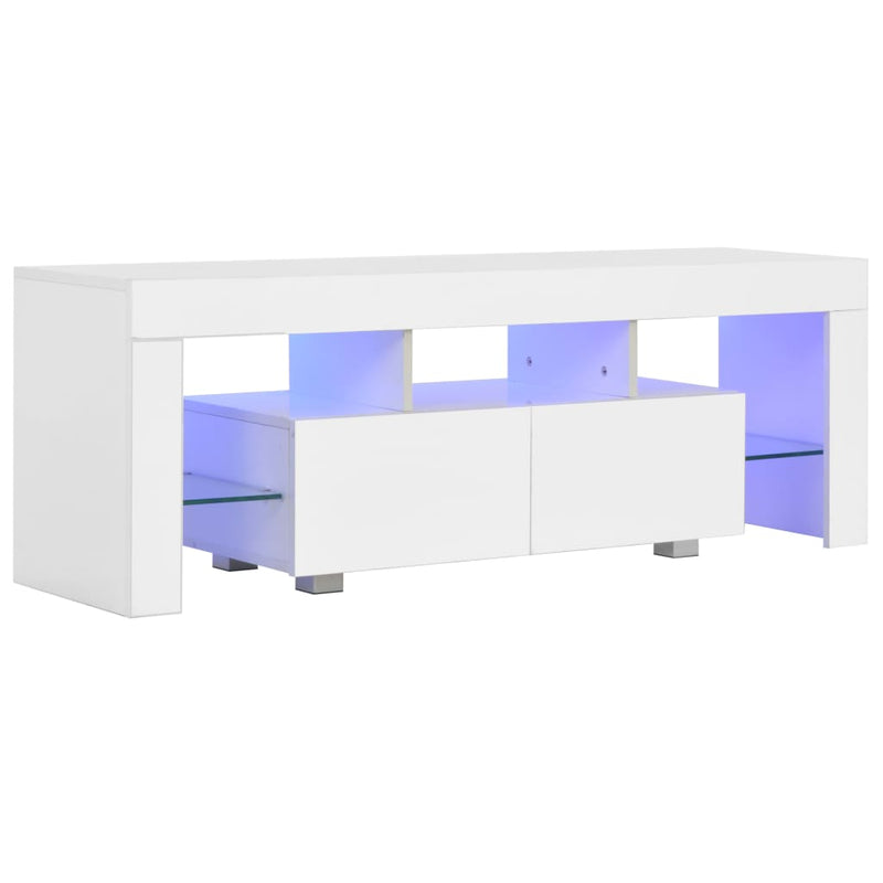 vidaXL TV Cabinet with LED Lights High Gloss Black 130x35x45 cm