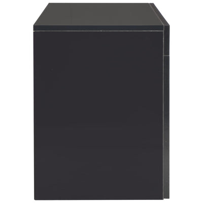 vidaXL TV Cabinet with LED Lights High Gloss Black 130x35x45 cm