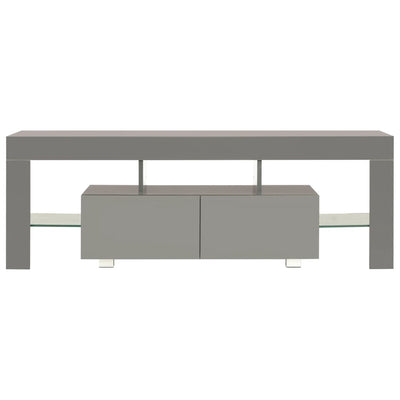 vidaXL TV Cabinet with LED Lights High Gloss Black 130x35x45 cm