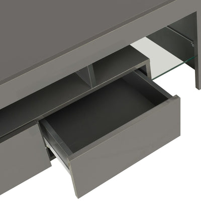 vidaXL TV Cabinet with LED Lights High Gloss Black 130x35x45 cm